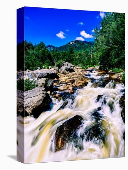 River flowing through a forest, West Branch Ausable River, Adirondack Mountains, New York State...-null-Stretched Canvas