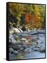 River Flowing Through Forest in Autumn, North Fork, Potomac State Forest, Maryland, USA-Adam Jones-Framed Stretched Canvas