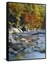 River Flowing Through Forest in Autumn, North Fork, Potomac State Forest, Maryland, USA-Adam Jones-Framed Stretched Canvas