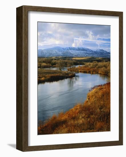 River Flowing Through Landscape, Bear River, Bannock Range, Cache Valley, Great Basin, Idaho-Scott T^ Smith-Framed Photographic Print