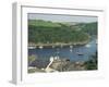 River Fowey and Forest Area of Hall Walk, Q Monument Visible Through Trees, Cornwall, England-Ken Gillham-Framed Photographic Print