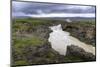 River from Godafoss waterfall in Iceland, Europe-null-Mounted Photographic Print