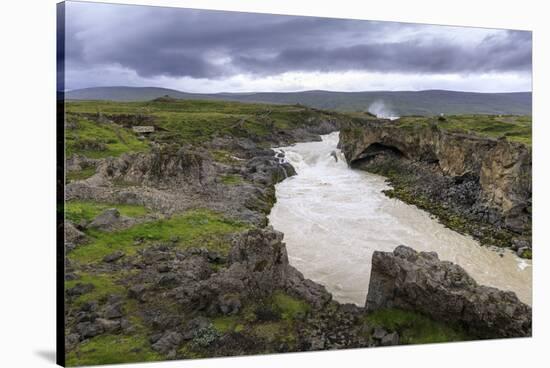 River from Godafoss waterfall in Iceland, Europe-null-Stretched Canvas