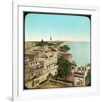 River Ganges from the Aurangzeb Mosque, Benares, India, Late 19th or Early 20th Century-null-Framed Giclee Print