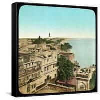 River Ganges from the Aurangzeb Mosque, Benares, India, Late 19th or Early 20th Century-null-Framed Stretched Canvas