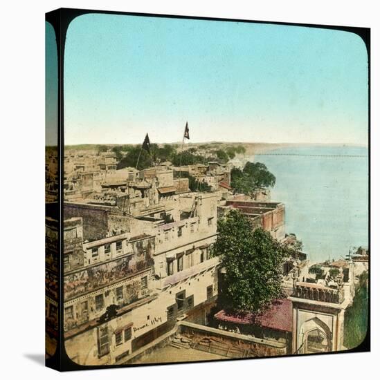River Ganges from the Aurangzeb Mosque, Benares, India, Late 19th or Early 20th Century-null-Stretched Canvas