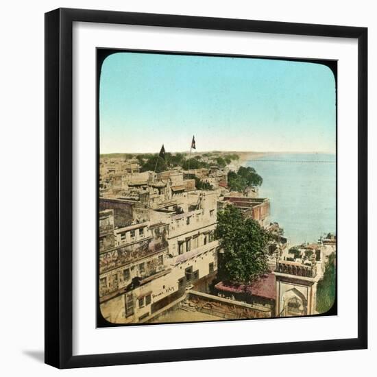 River Ganges from the Aurangzeb Mosque, Benares, India, Late 19th or Early 20th Century-null-Framed Giclee Print