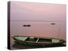 River Ganges (Ganga) at Sunrise, Varanasi (Benares), Uttar Pradesh, India, Asia-Jochen Schlenker-Stretched Canvas