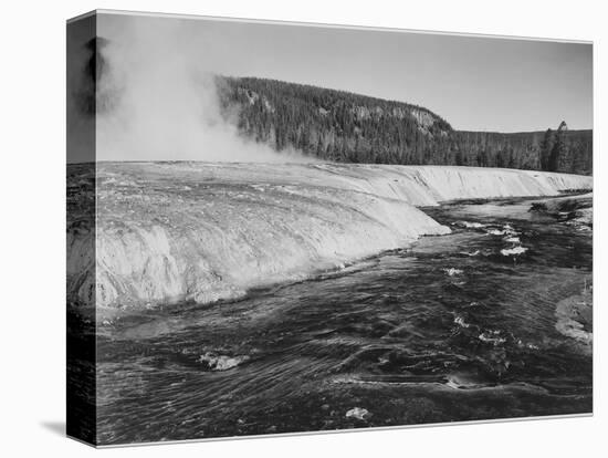 River In Foreground Trees Behind "Firehole River Yellowstone National Park" Wyoming-Ansel Adams-Stretched Canvas