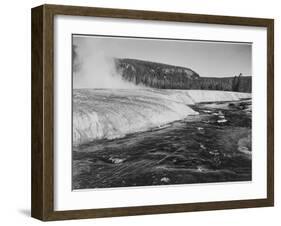 River In Foreground Trees Behind "Firehole River Yellowstone National Park" Wyoming-Ansel Adams-Framed Art Print
