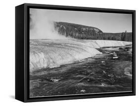 River In Foreground Trees Behind "Firehole River Yellowstone National Park" Wyoming-Ansel Adams-Framed Stretched Canvas