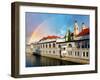 River in Ljubljana from Dragon Bridge, Slovenia-TTstudio-Framed Photographic Print