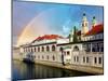 River in Ljubljana from Dragon Bridge, Slovenia-TTstudio-Mounted Photographic Print