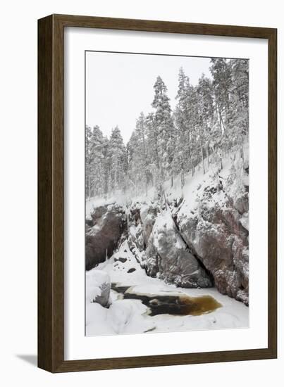 River in Snowy Forest at Winter-Risto0-Framed Photographic Print