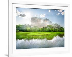 River in the Garden Near Mountain of Sigiriya-Givaga-Framed Photographic Print