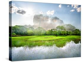 River in the Garden Near Mountain of Sigiriya-Givaga-Stretched Canvas