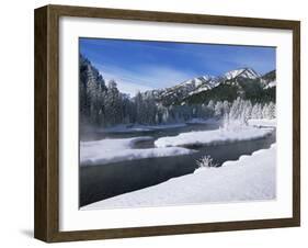 River in Winter, Refuge Point, West Yellowstone, Montana, USA-Alison Wright-Framed Photographic Print