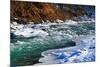 River in Winter under Snow-serge001-Mounted Photographic Print