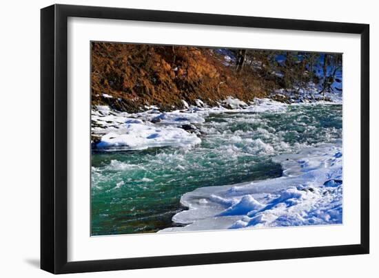 River in Winter under Snow-serge001-Framed Photographic Print