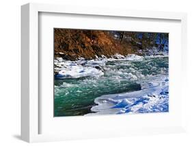 River in Winter under Snow-serge001-Framed Photographic Print