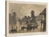 River Jurono, Singapore, 1855-Wilhelm Joseph Heine-Stretched Canvas