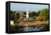 River Kwai and Kuang Im Chapel Buddhist Temple, Kanchanaburi, Thailand, Southeast Asia, Asia-Christian Kober-Framed Stretched Canvas