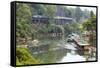 River Kwai Train Crossing the Wampoo Viaduct on the Death Railway Above the River Kwai Valley-Alex Robinson-Framed Stretched Canvas