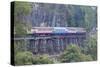 River Kwai Train Crossing the Wampoo Viaduct on the Death Railway Above the River Kwai Valley-Alex Robinson-Stretched Canvas
