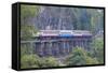 River Kwai Train Crossing the Wampoo Viaduct on the Death Railway Above the River Kwai Valley-Alex Robinson-Framed Stretched Canvas