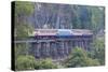 River Kwai Train Crossing the Wampoo Viaduct on the Death Railway Above the River Kwai Valley-Alex Robinson-Stretched Canvas
