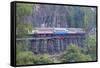 River Kwai Train Crossing the Wampoo Viaduct on the Death Railway Above the River Kwai Valley-Alex Robinson-Framed Stretched Canvas