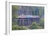 River Kwai Train Crossing the Wampoo Viaduct on the Death Railway Above the River Kwai Valley-Alex Robinson-Framed Photographic Print