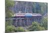 River Kwai Train Crossing the Wampoo Viaduct on the Death Railway Above the River Kwai Valley-Alex Robinson-Mounted Photographic Print