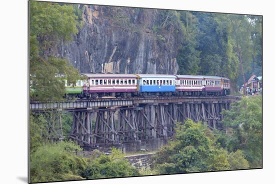 River Kwai Train Crossing the Wampoo Viaduct on the Death Railway Above the River Kwai Valley-Alex Robinson-Mounted Photographic Print