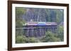 River Kwai Train Crossing the Wampoo Viaduct on the Death Railway Above the River Kwai Valley-Alex Robinson-Framed Photographic Print