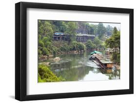 River Kwai Train Crossing the Wampoo Viaduct on the Death Railway Above the River Kwai Valley-Alex Robinson-Framed Photographic Print