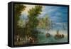 River Landscape, 1607 (Oil on Copper)-Jan the Elder Brueghel-Framed Stretched Canvas