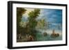 River Landscape, 1607 (Oil on Copper)-Jan the Elder Brueghel-Framed Giclee Print