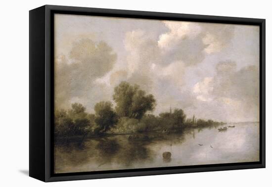 River Landscape, 1632-Salomon van Ruysdael-Framed Stretched Canvas