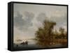 River Landscape, 1643 (Oil on Canvas)-Salomon van Ruisdael or Ruysdael-Framed Stretched Canvas