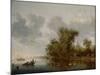 River Landscape, 1643 (Oil on Canvas)-Salomon van Ruisdael or Ruysdael-Mounted Giclee Print