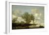 River Landscape, 1645-Salomon van Ruysdael-Framed Giclee Print