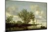 River Landscape, 1645-Salomon van Ruysdael-Mounted Giclee Print