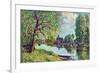River Landscape at Moret-Sur-Loing-Alfred Sisley-Framed Premium Giclee Print