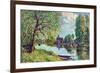 River Landscape at Moret-Sur-Loing-Alfred Sisley-Framed Premium Giclee Print