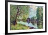 River Landscape at Moret-Sur-Loing-Alfred Sisley-Framed Premium Giclee Print