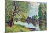 River Landscape at Moret-Sur-Loing-Alfred Sisley-Mounted Premium Giclee Print