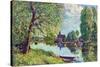 River Landscape at Moret-Sur-Loing-Alfred Sisley-Stretched Canvas