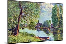 River Landscape at Moret-Sur-Loing-Alfred Sisley-Mounted Art Print