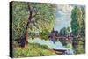 River Landscape at Moret-Sur-Loing-Alfred Sisley-Stretched Canvas